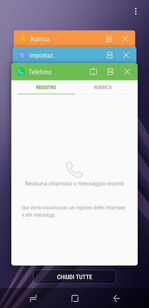Seleziona CHIUDI TUTTE