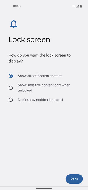 Select your preferred option and select Done
