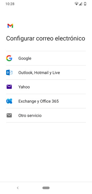 Seleccione Exchange y Office 365