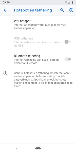 Selecteer Wifi-hotspot