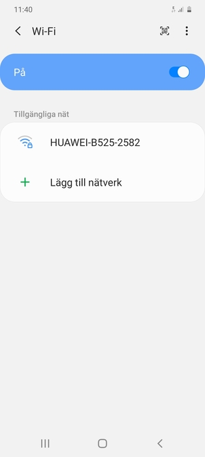 Tryck på det trådlösa nätverket som du vill ansluta till