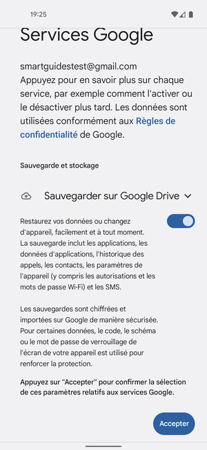 Sélectionnez Accepter
