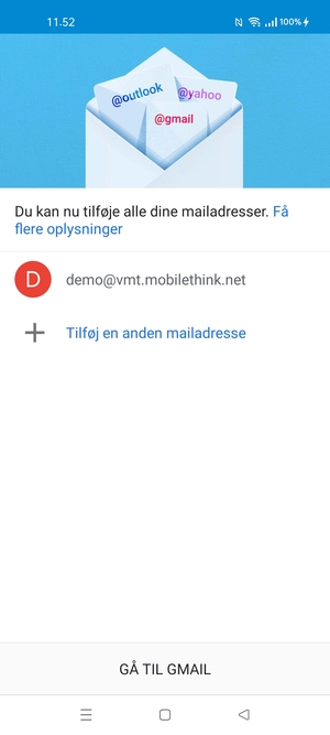 Vælg GÅ TIL GMAIL