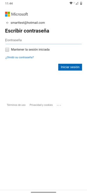 Introduzca su contraseña y seleccione Iniciar sesión