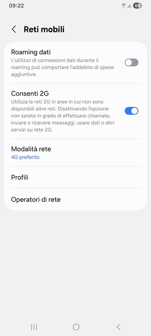 Seleziona Profili