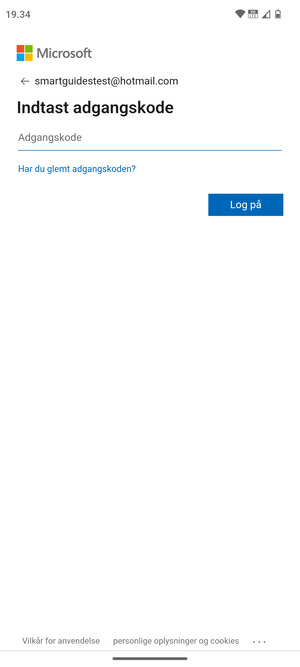 Indtast din adgangskode og vælg Log på
