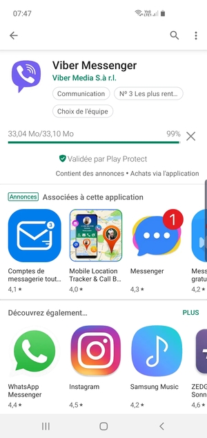Veuillez attendre la fin de la procédure d'installation