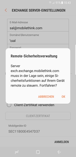 Wählen Sie OK