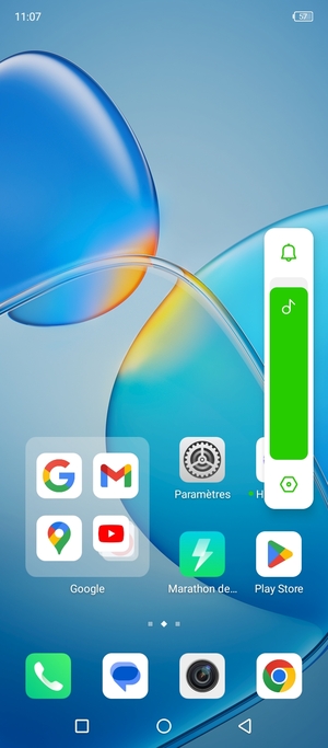 Appuyez et maintenez enfoncé pour augmenter le volume au niveau requis