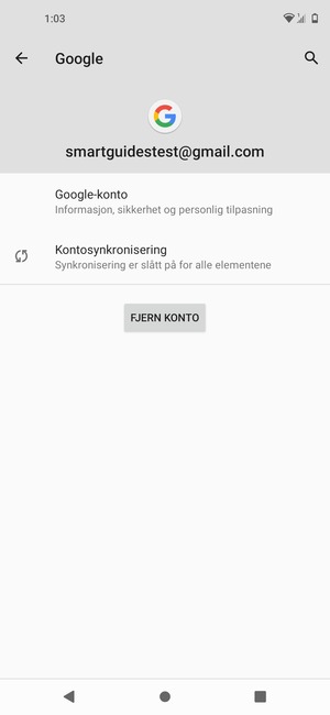 Velg Kontosynkronisering