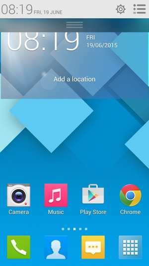 Slide down the top menu