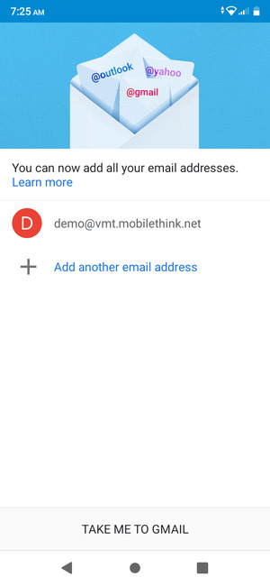 Select TAKE ME TO GMAIL