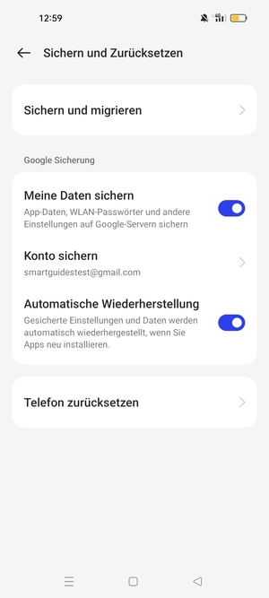 Wählen Sie Konto sichern