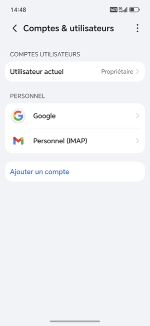 Sélectionnez Google