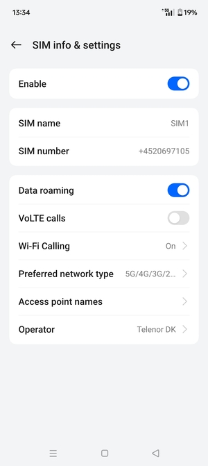 Turn Data roaming on or off