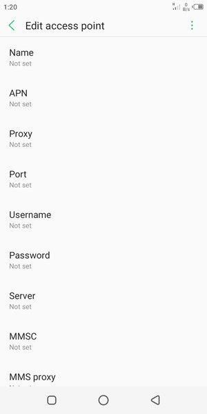 Enter Internet information