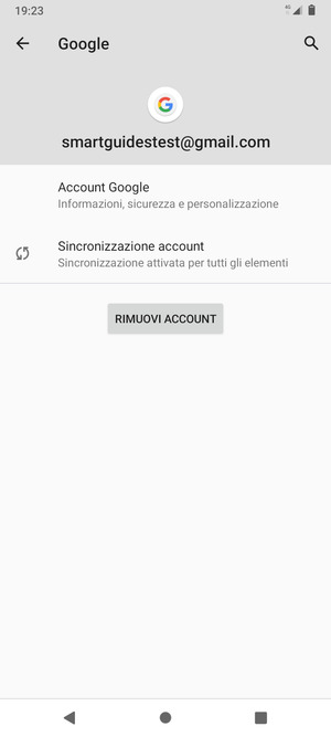Seleziona Sincronizzazione account