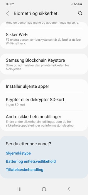 Bla til og velg Andre sikkerhetsinnstillinger
