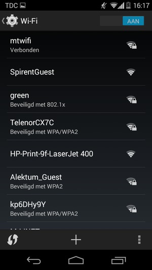 U bent nu verbonden met het WiFi-netwerk