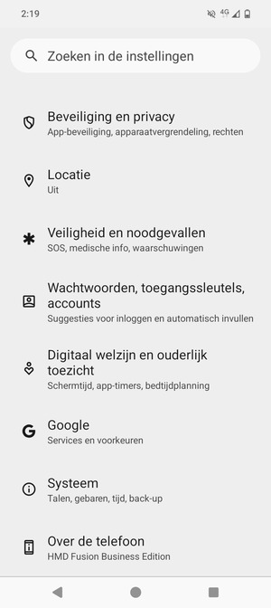 Scroll naar en selecteer Systeem