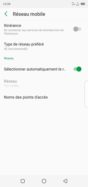 Sélectionnez Noms des points d'accès
