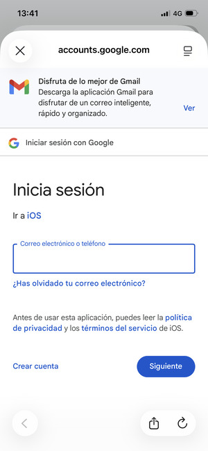 Introduzca su Dirección de correo electrónico y seleccione Siguiente