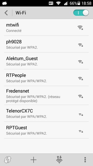 Vous êtes maintenant connecté au réseau Wi-Fi