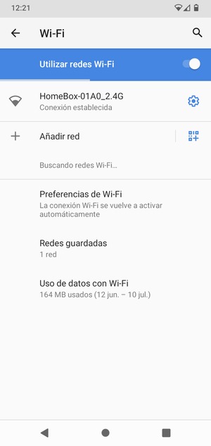 Ahora está conectado a la red Wi-Fi