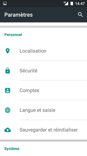 Faites défiler et sélectionnez Sauvegarder et réinitaliser