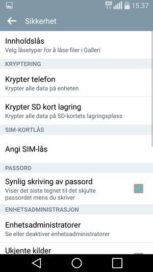 Velg Angi SIM-lås