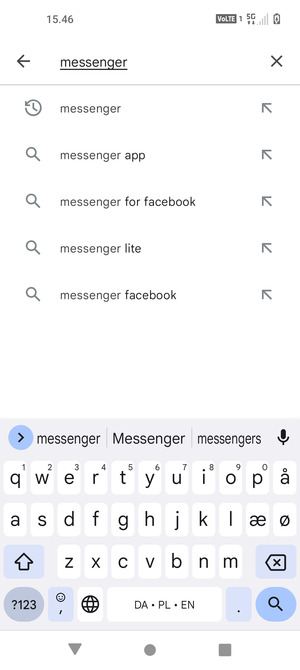Indtast navnet på appen og vælg Søg