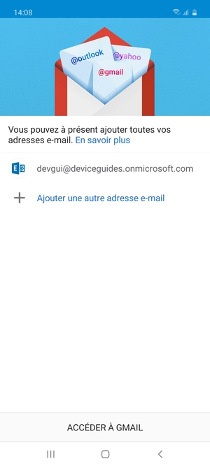 Sélectionnez ACCÉDER  À GMAIL