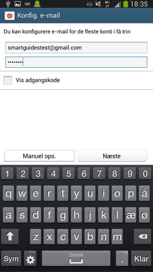 Indtast din Gmail eller Hotmail adresse og adgangskode. Vælg Næste