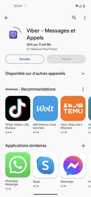Veuillez attendre la fin de la procédure d'installation