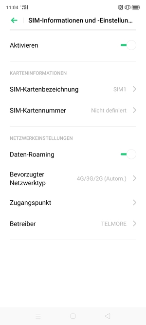 Schalten Sie Daten-Roaming an oder aus