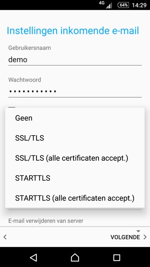 Selecteer Geen en selecteer vervolgens VOLGENDE