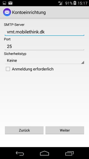 Deaktivieren Sie das Kontrollkästchen Anmeldung erforderlich und wählen Sie Weiter