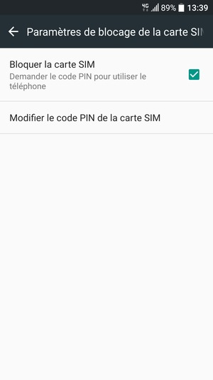 Sélectionnez Modifier le code PIN de la carte SIM