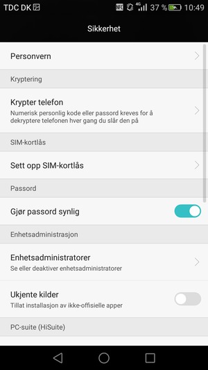 Velg Sett up SIM-kortlås