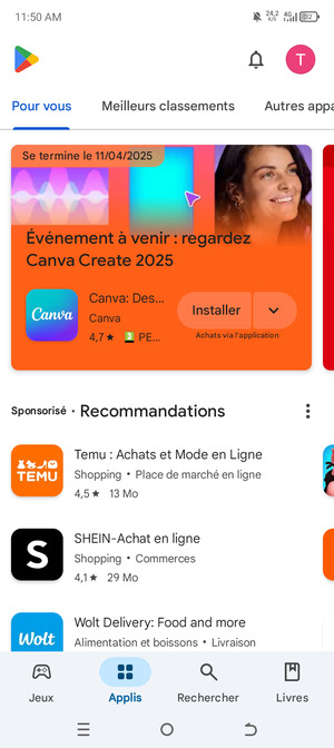 Sélectionnez Rechercher
