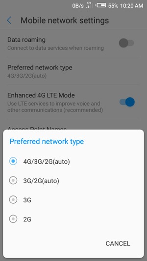 Select your preferred option