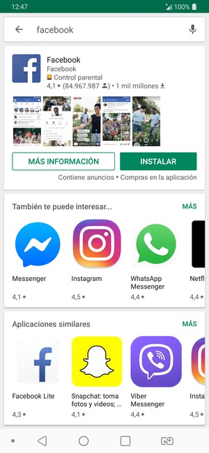 Seleccione la aplicación