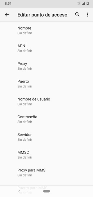 Introduzca la información de Internet