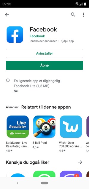 Velg Åpne