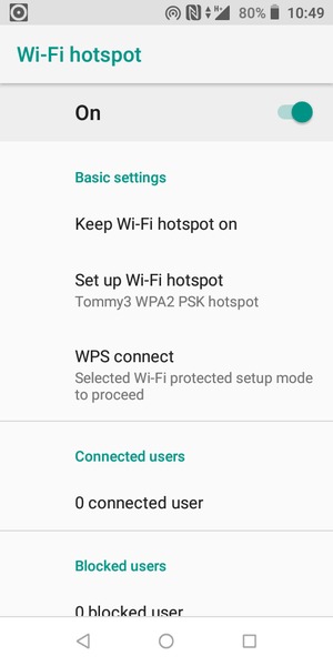 Your phone is now set up for use as a modem
