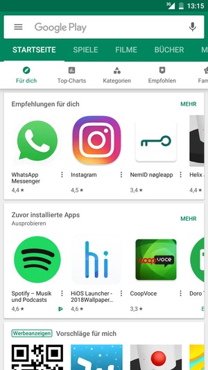Wählen Sie die Suchleiste