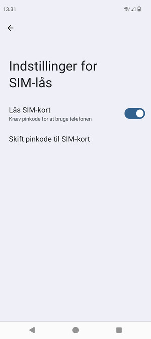 Vælg Skift pinkode til SIM-kort