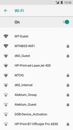 Select the wireless network you want to connect to