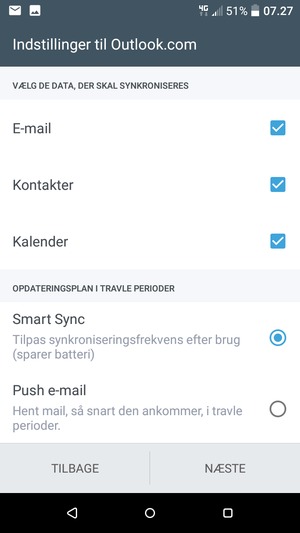 Vælg NÆSTE