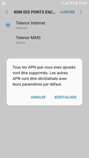 Sélectionnez RÉINITIALISER